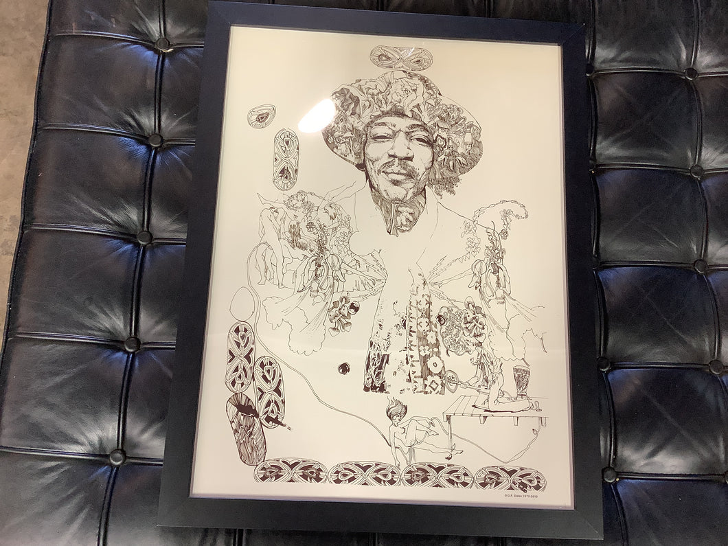 Jimi Hendrix Psychedelic Art Print