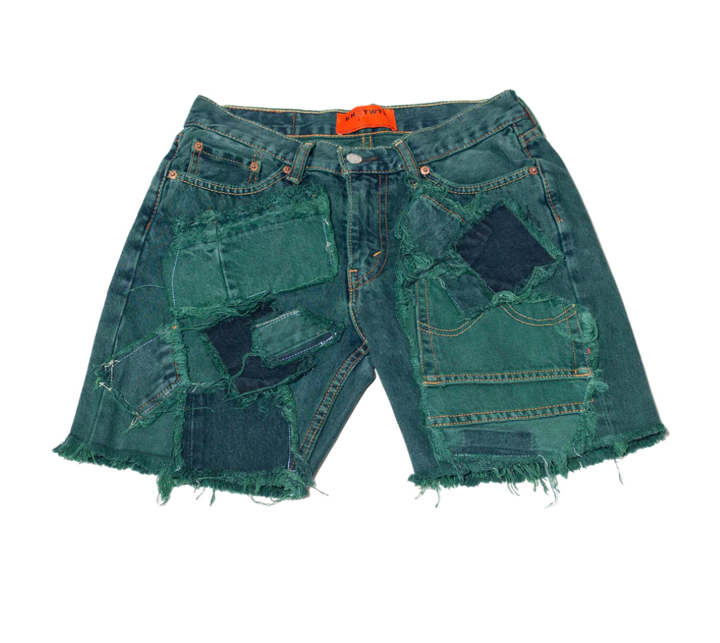 KNOTWTR Denim Shorts (GREEN)