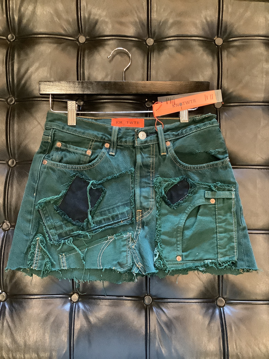 KNOTWTR Denim Skirt (GREEN)