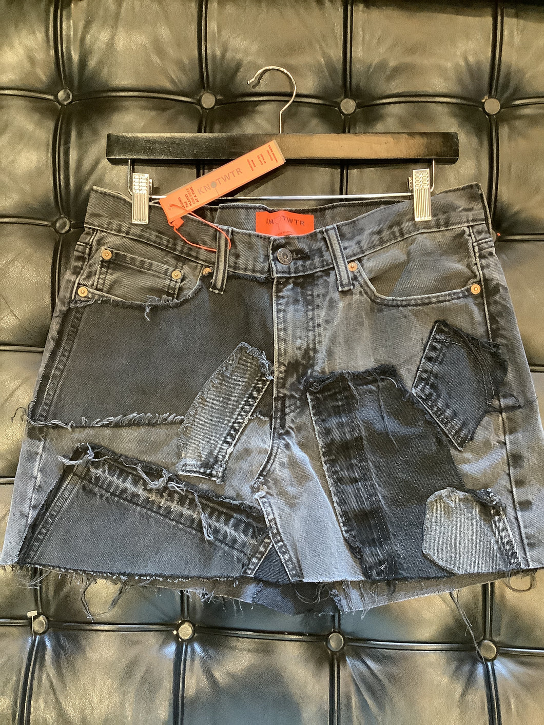 KNOTWTR Denim Skirt (BLACK)