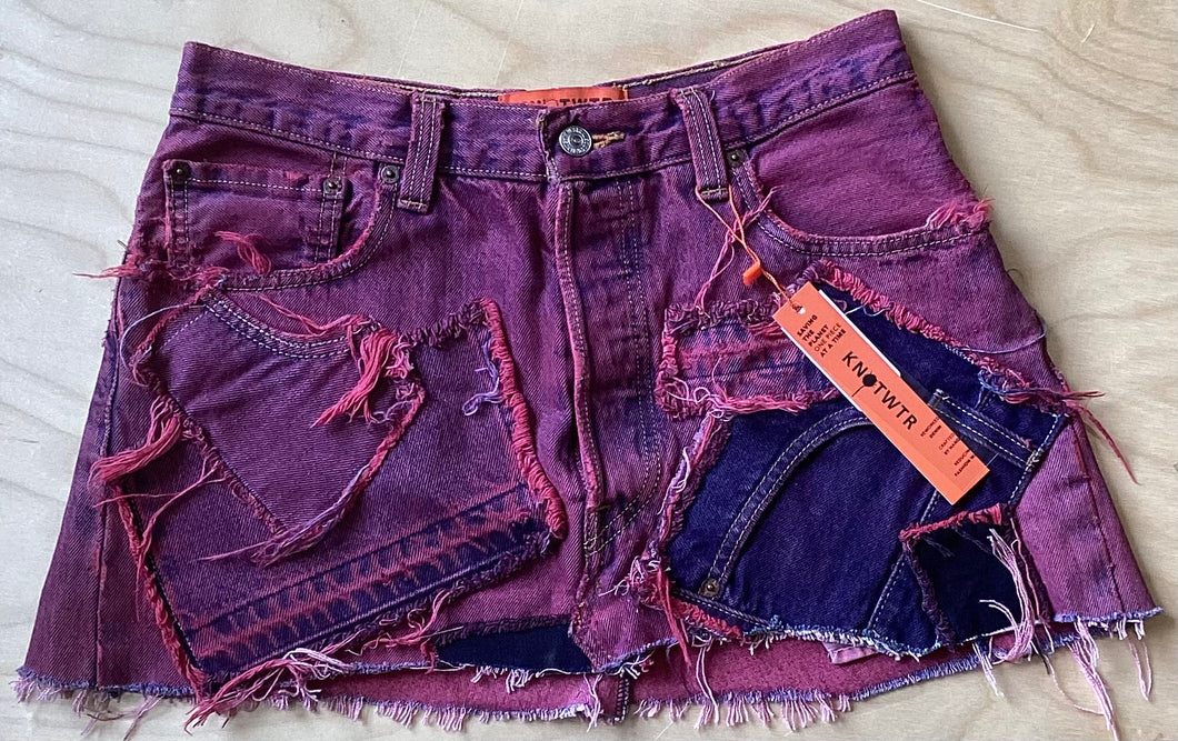 KNOTWTR Denim Skirt (pink)
