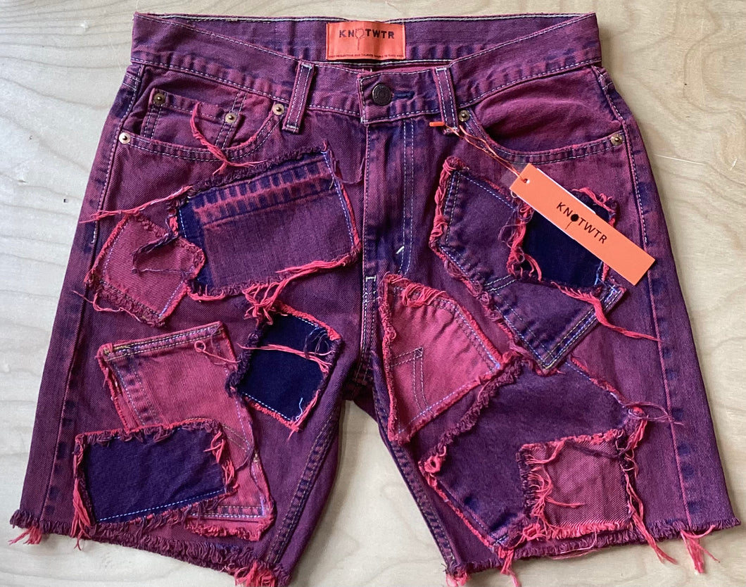 KNOTWTR Denim Shorts (pink)