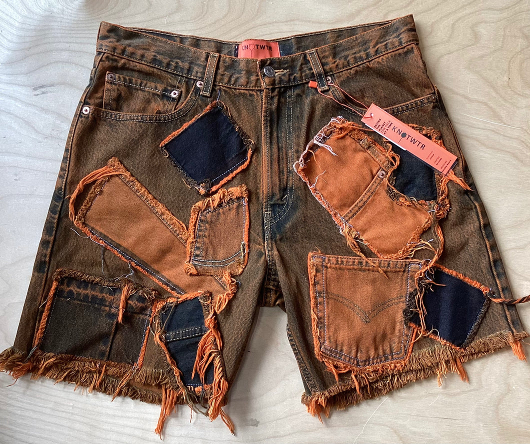 KNOTWTR Denim Shorts (orange)