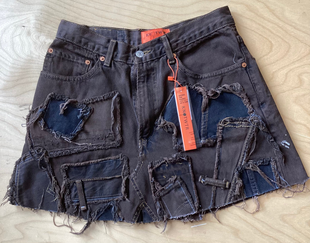 KNOTWTR Denim Skirt (brown)