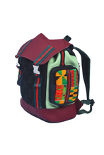 Load image into Gallery viewer, Kente Turquoise Maya Backpack
